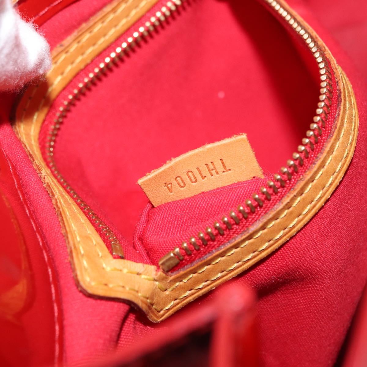 LOUIS VUITTON Monogram Vernis Reade PM Hand Bag Red Rouge M91088 LV Auth 162074
