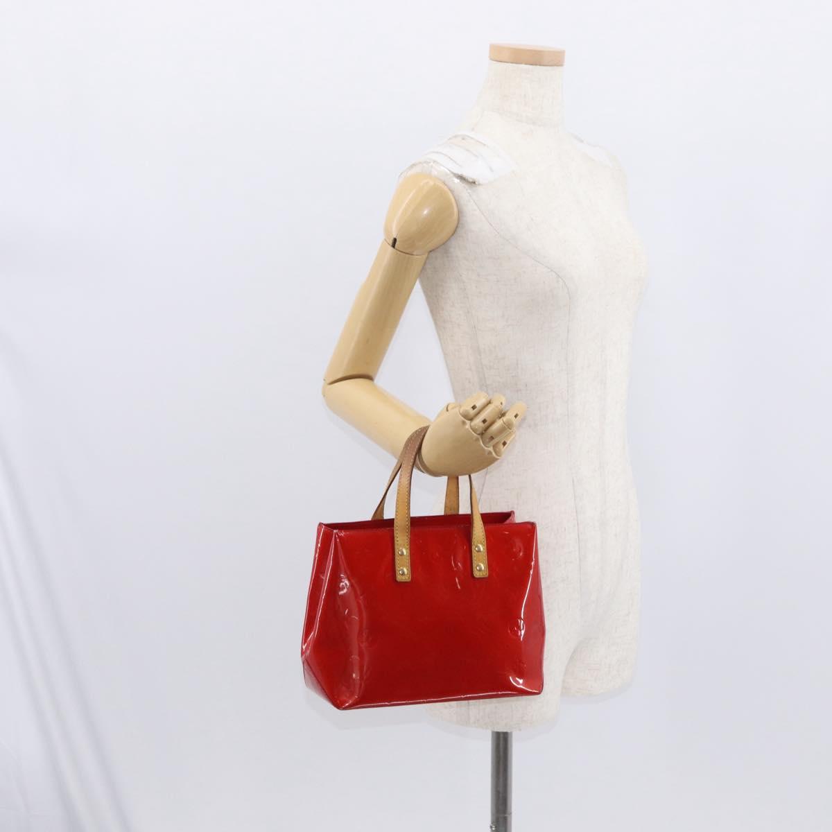 LOUIS VUITTON Monogram Vernis Reade PM Hand Bag Red Rouge M91088 LV Auth 162074