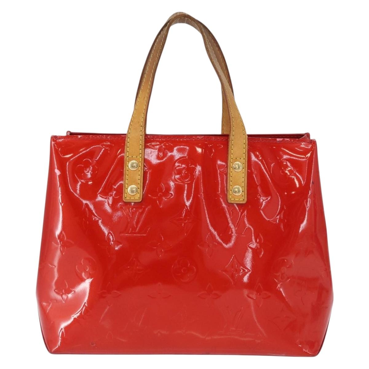 LOUIS VUITTON Monogram Vernis Reade PM Hand Bag Red Rouge M91088 LV Auth 162074