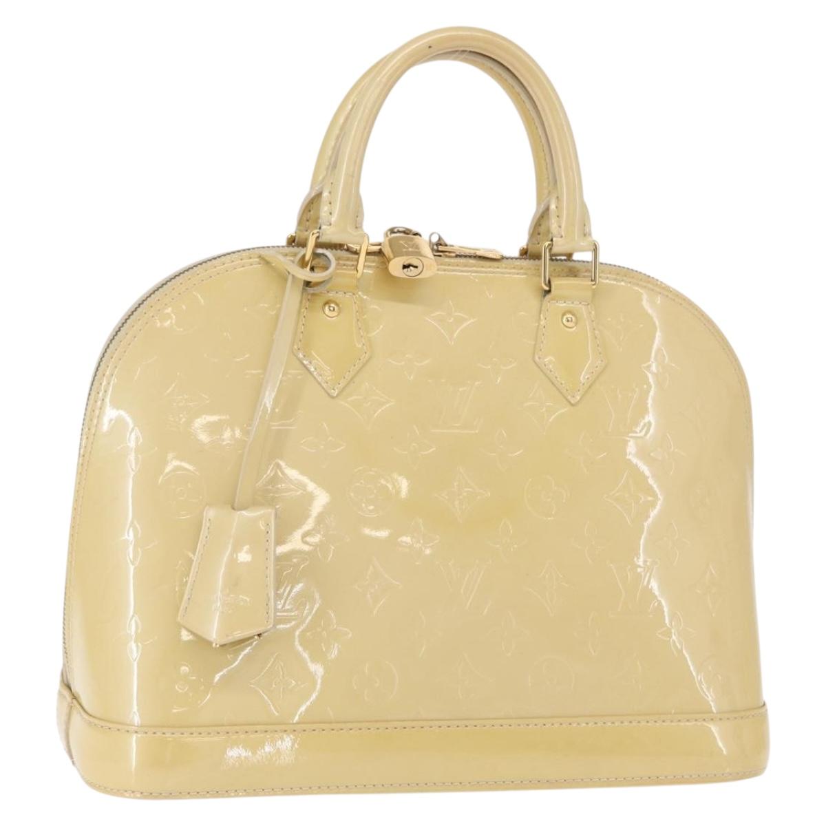 LOUIS VUITTON Monogram Vernis Alma PM Hand Bag Broncorail M91445 LV Auth 162076