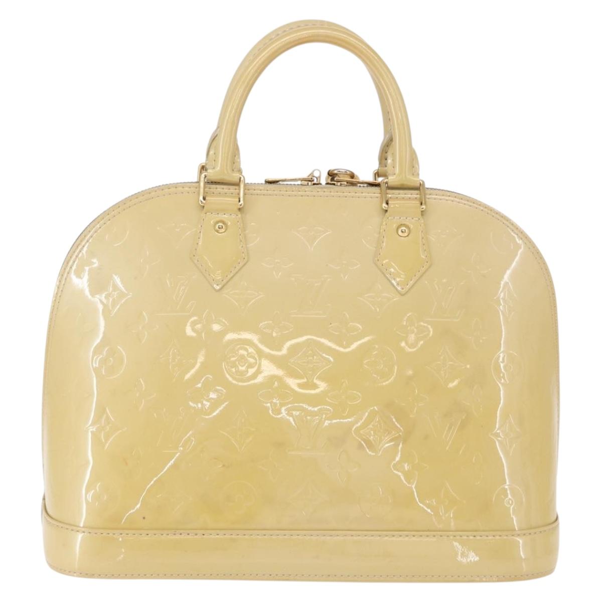 LOUIS VUITTON Monogram Vernis Alma PM Hand Bag Broncorail M91445 LV Auth 162076