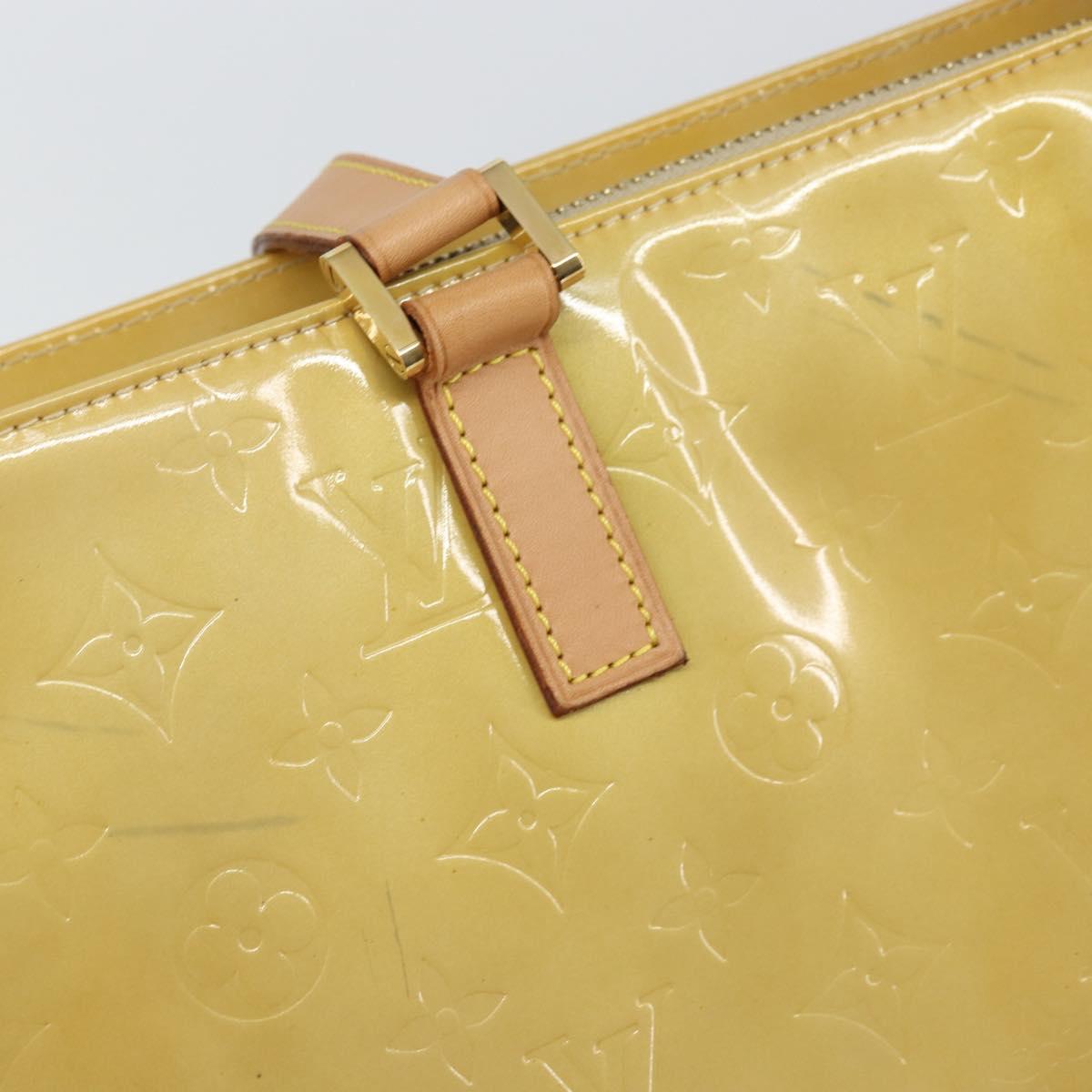 LOUIS VUITTON Monogram Vernis Columbus Tote Bag Beige M91023 LV Auth 162080