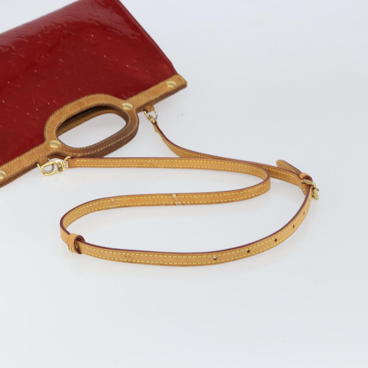 LOUIS VUITTON Vernis Roxbury Drive Bag 2way Pomme D'amour M91987 LV Auth 162085