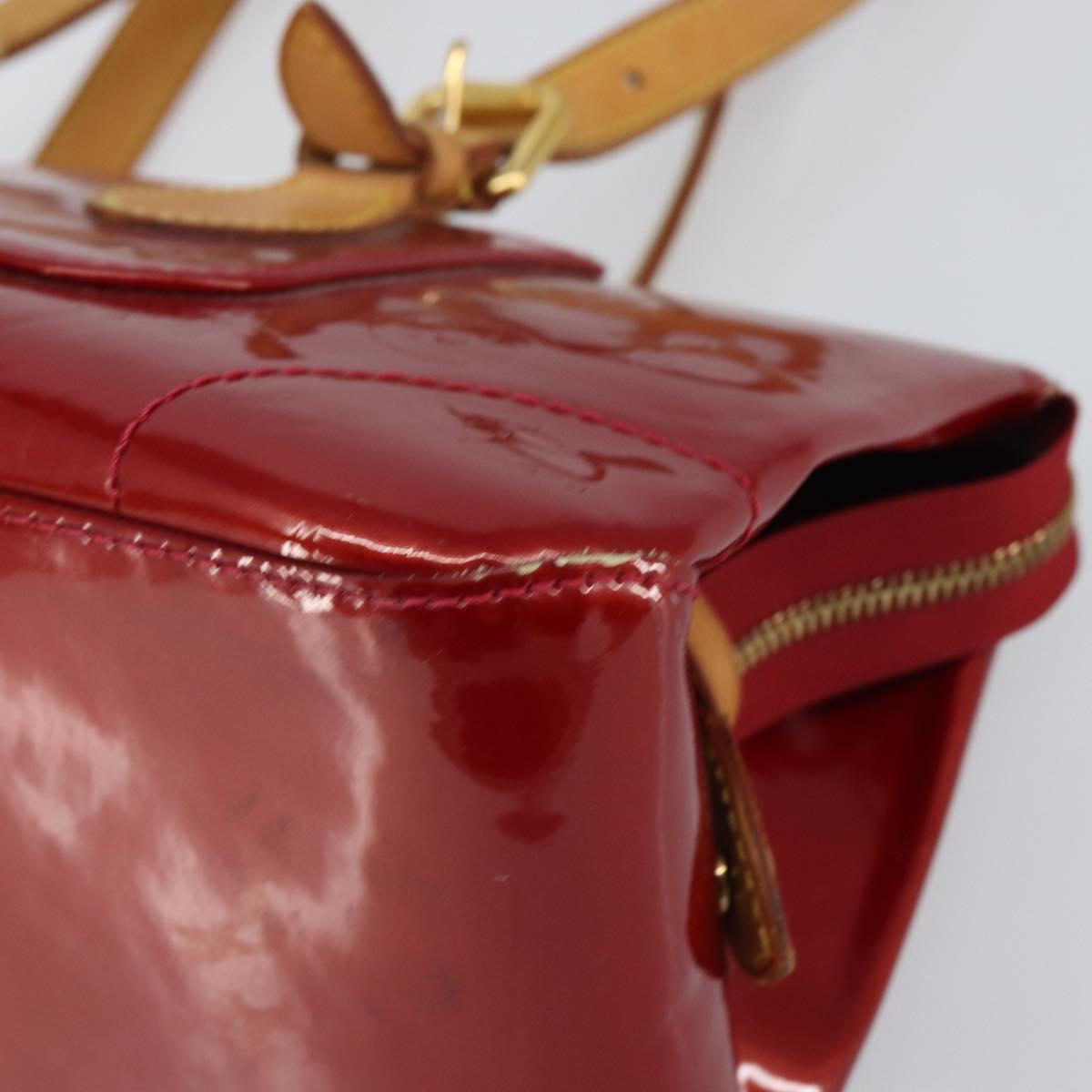 LOUIS VUITTON Vernis Rosewood Avenue Bag Pomme D'amour M93507 Auth 162086