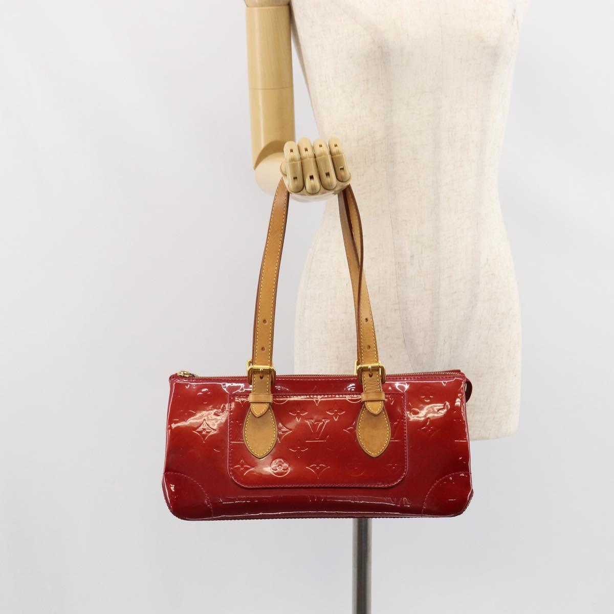 LOUIS VUITTON Vernis Rosewood Avenue Bag Pomme D'amour M93507 Auth 162086