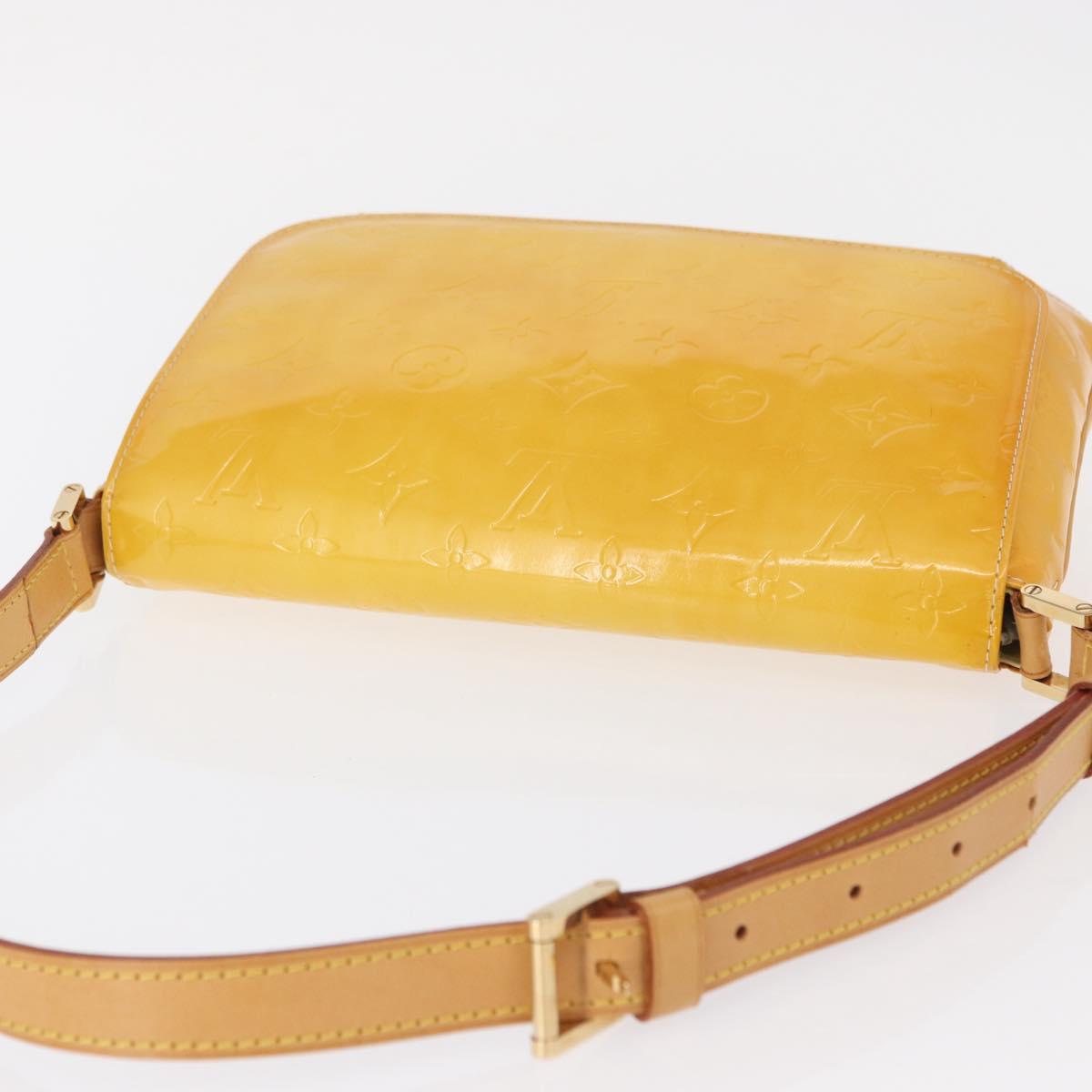 LOUIS VUITTON Monogram Vernis Thompson Street Bag Lime Yellow M91071 Auth 162087