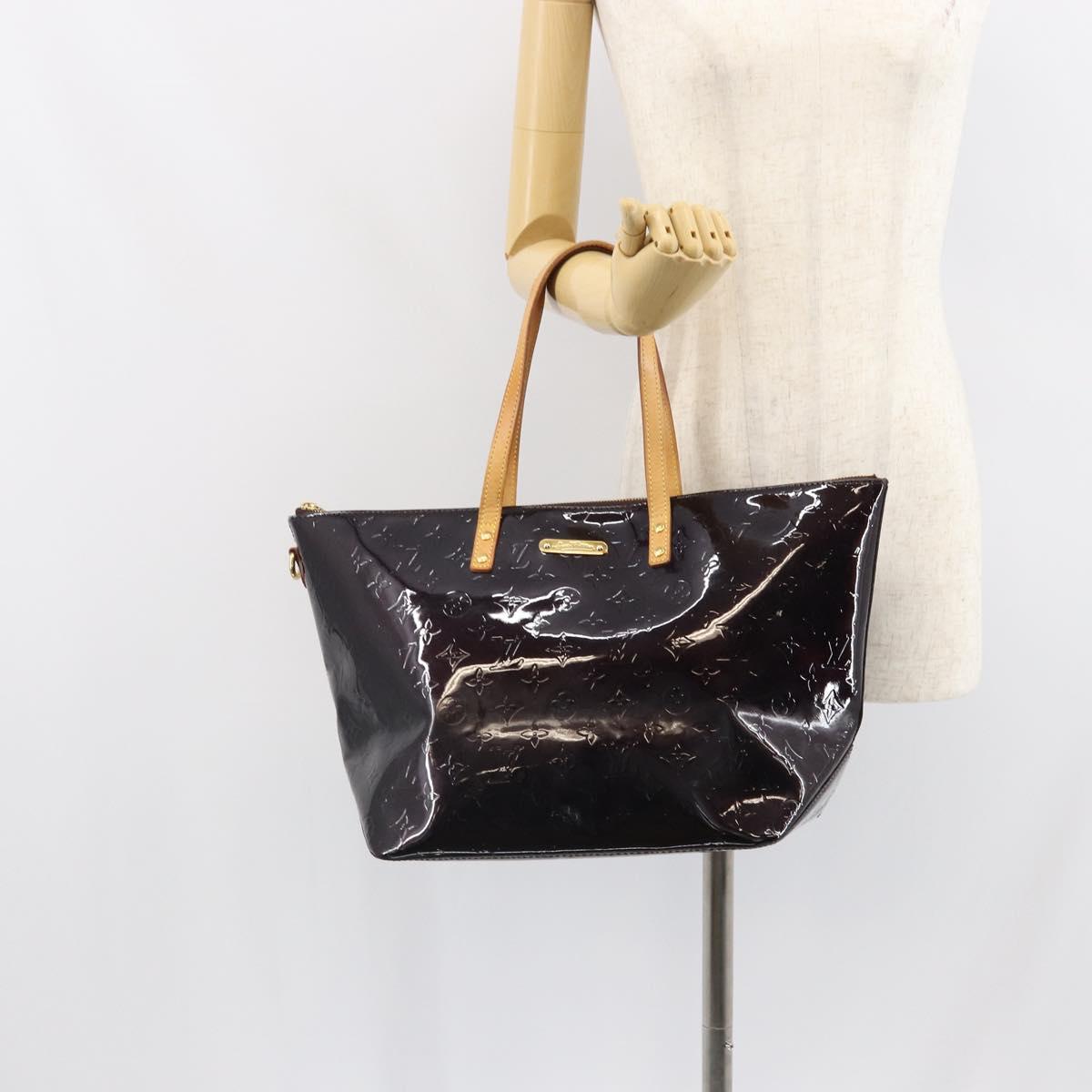 LOUIS VUITTON Monogram Vernis Bellevue GM Tote Bag Amarante M93589 Auth 162091