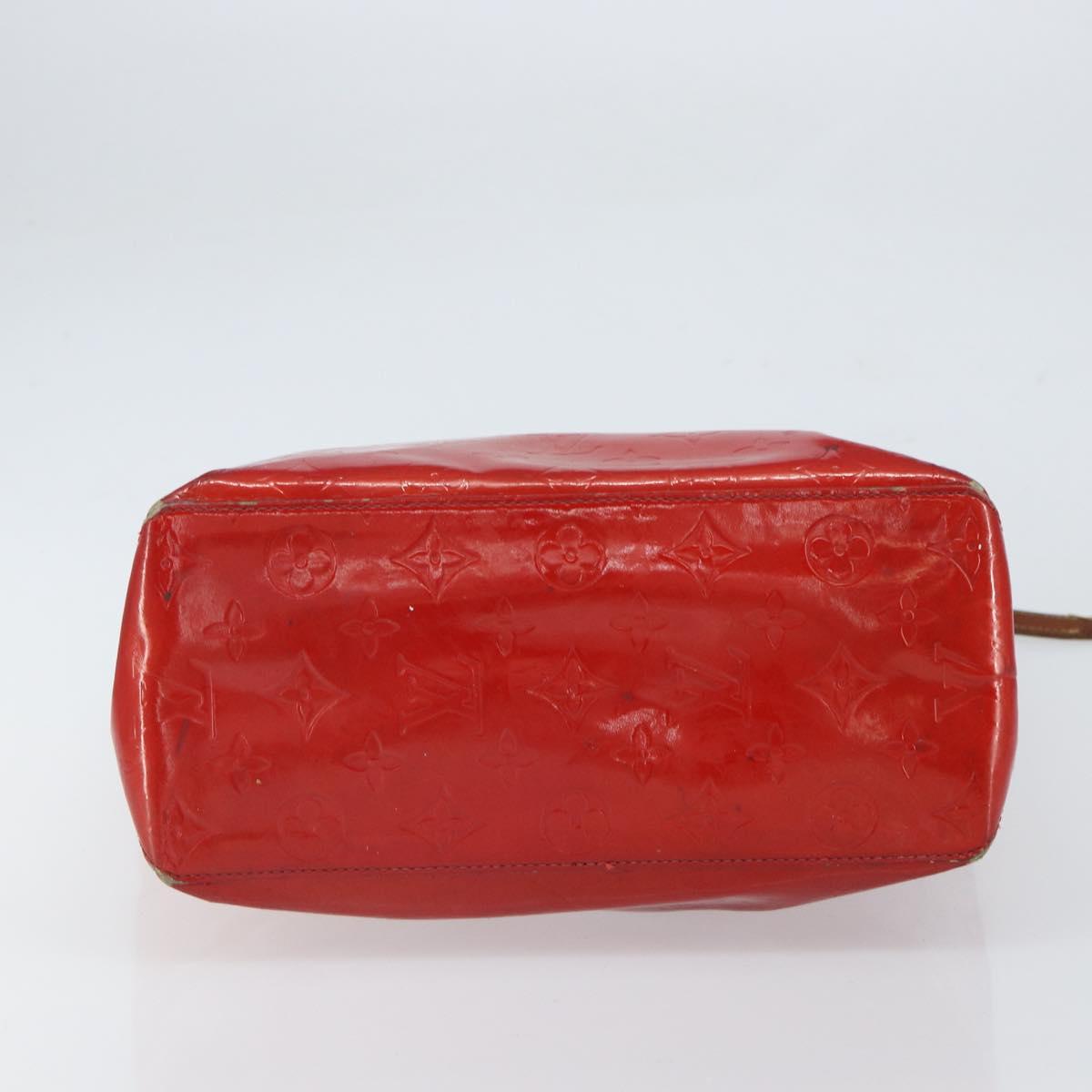 LOUIS VUITTON Monogram Vernis Reade MM Hand Bag Red Rouge M91086 LV Auth 162092