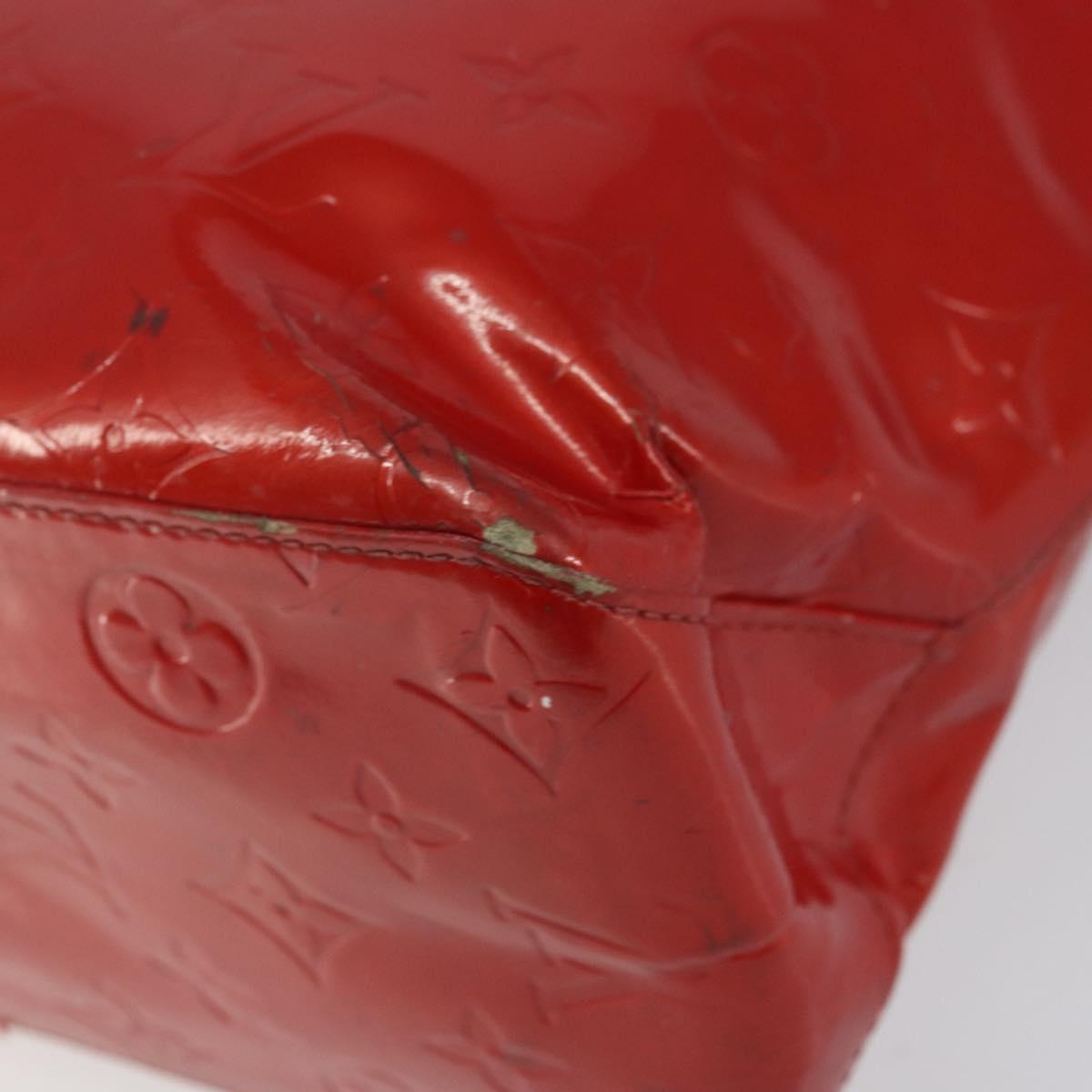 LOUIS VUITTON Monogram Vernis Reade MM Hand Bag Red Rouge M91086 LV Auth 162092