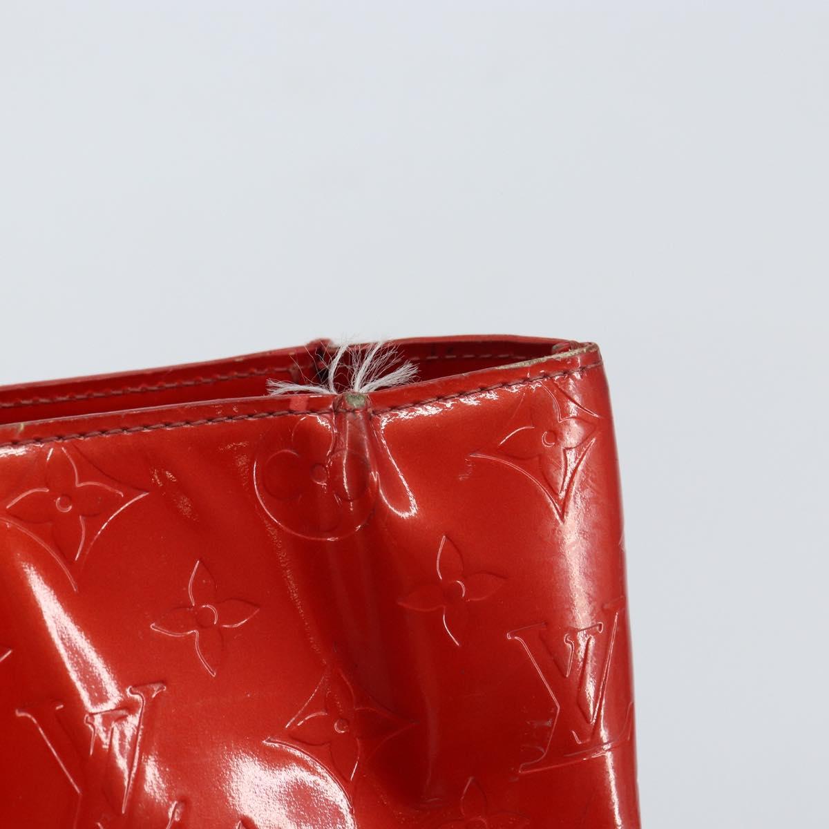 LOUIS VUITTON Monogram Vernis Reade MM Hand Bag Red Rouge M91086 LV Auth 162092