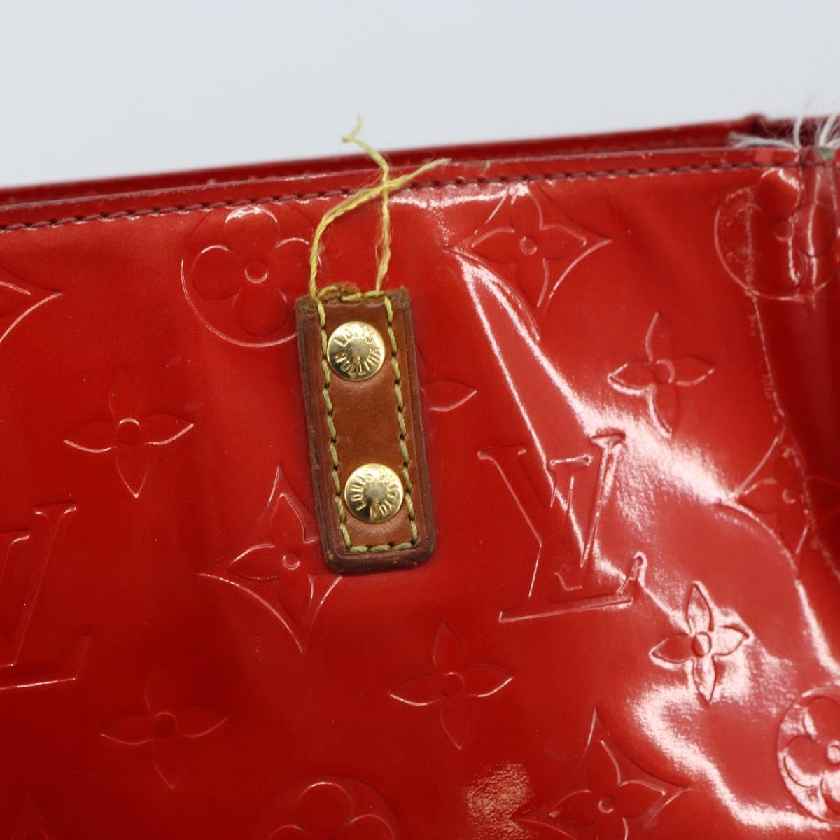 LOUIS VUITTON Monogram Vernis Reade MM Hand Bag Red Rouge M91086 LV Auth 162092