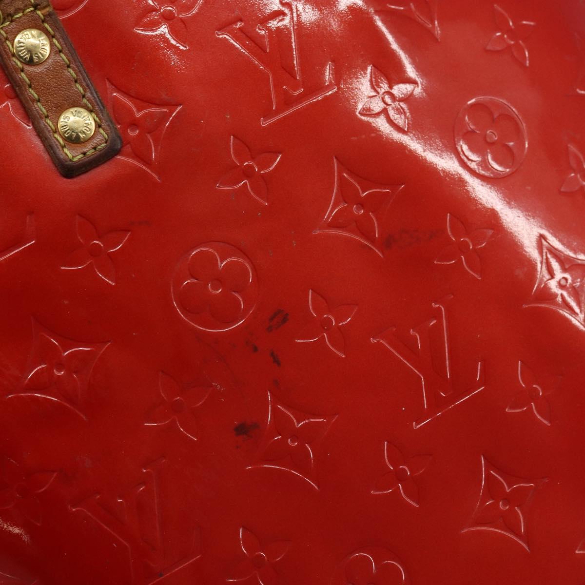 LOUIS VUITTON Monogram Vernis Reade MM Hand Bag Red Rouge M91086 LV Auth 162092