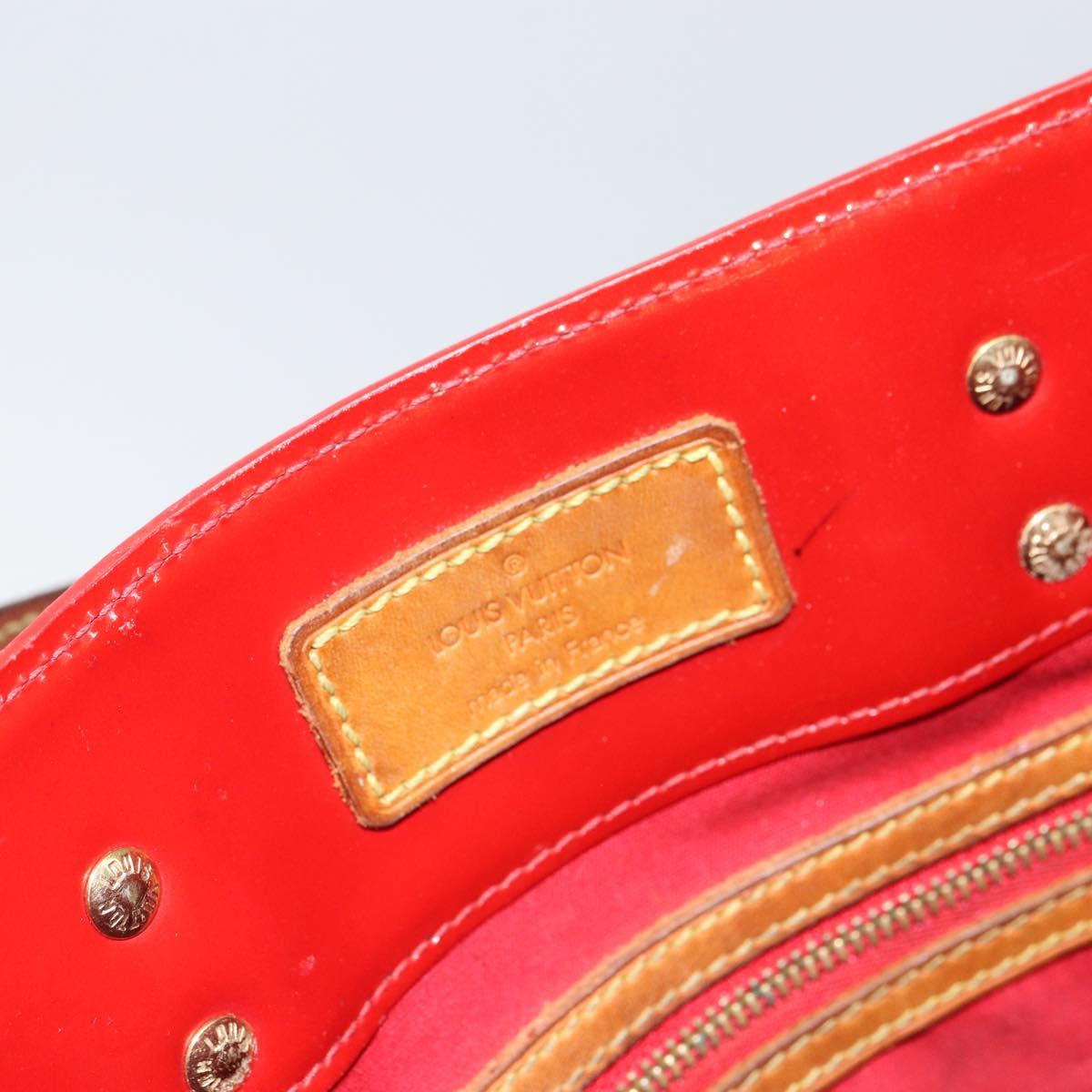 LOUIS VUITTON Monogram Vernis Reade MM Hand Bag Red Rouge M91086 LV Auth 162092