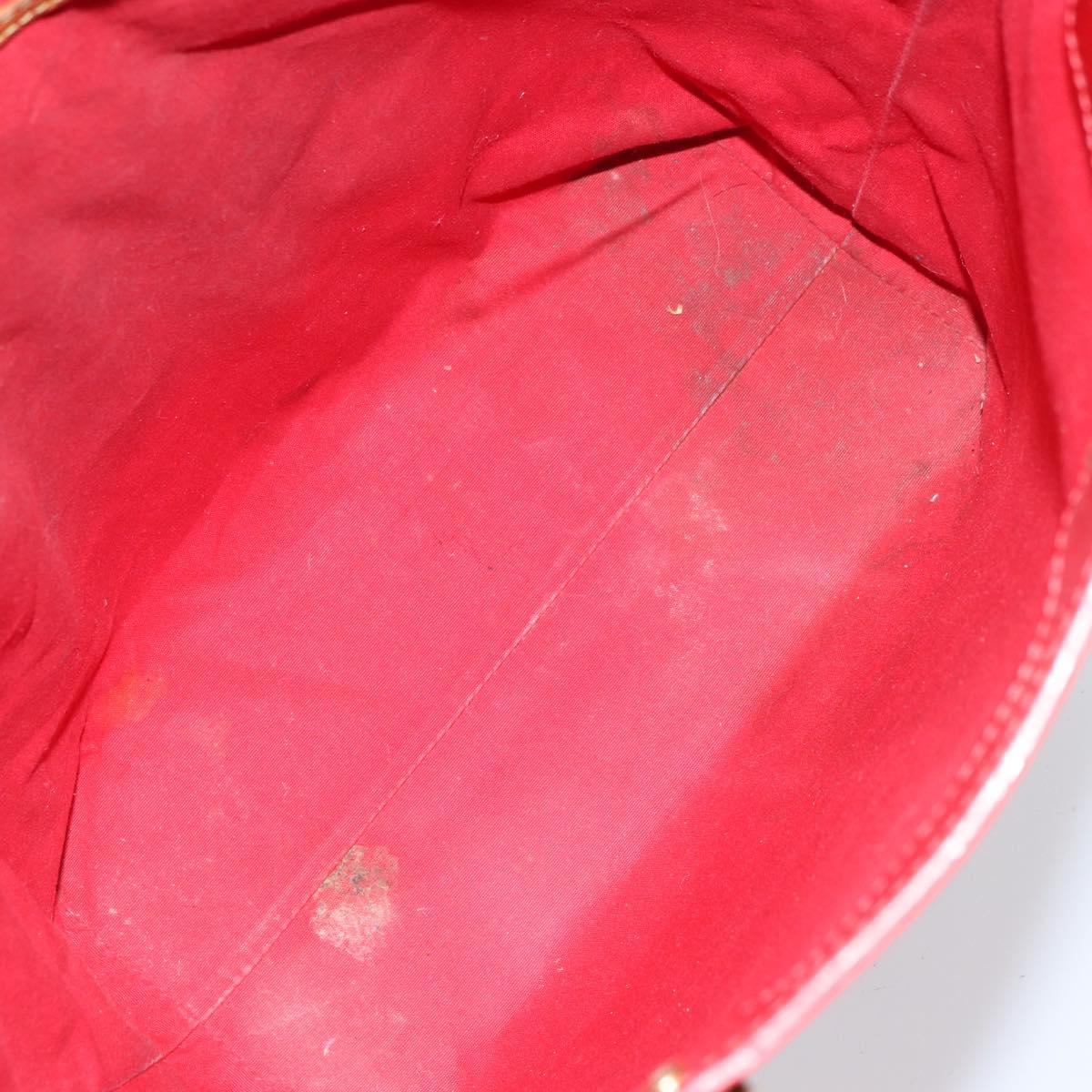 LOUIS VUITTON Monogram Vernis Reade MM Hand Bag Red Rouge M91086 LV Auth 162092