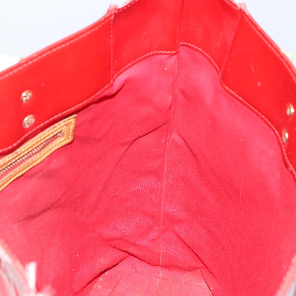 LOUIS VUITTON Monogram Vernis Reade MM Hand Bag Red Rouge M91086 LV Auth 162092