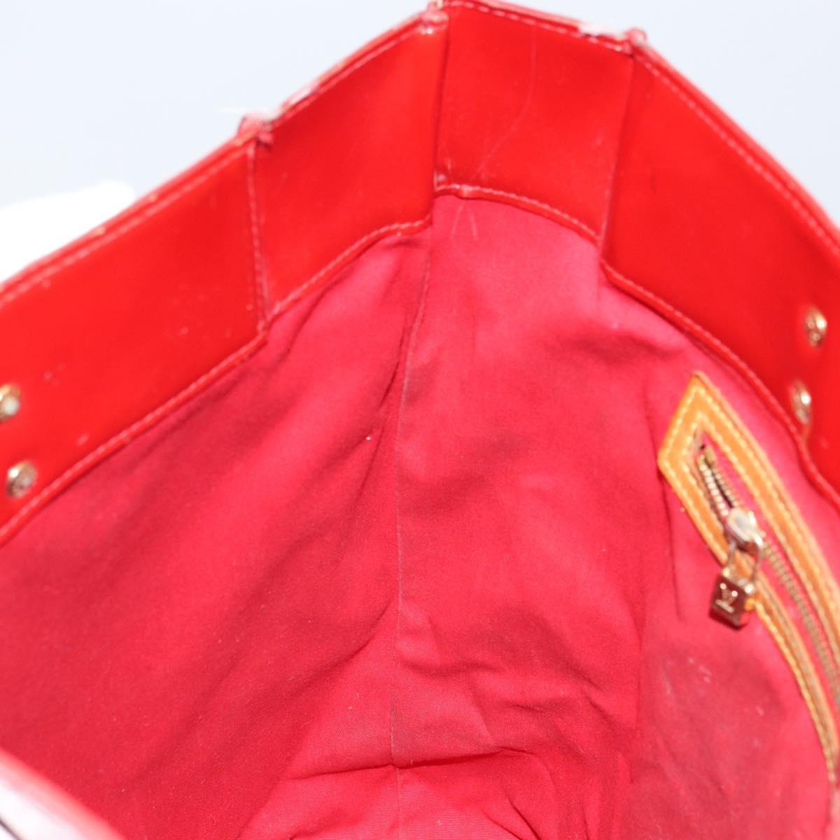 LOUIS VUITTON Monogram Vernis Reade MM Hand Bag Red Rouge M91086 LV Auth 162092