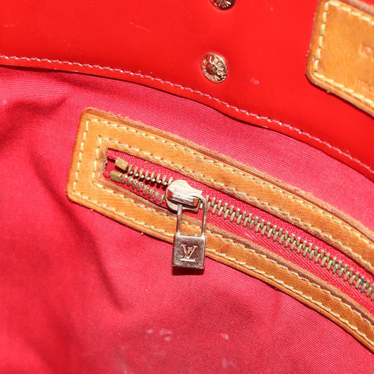 LOUIS VUITTON Monogram Vernis Reade MM Hand Bag Red Rouge M91086 LV Auth 162092