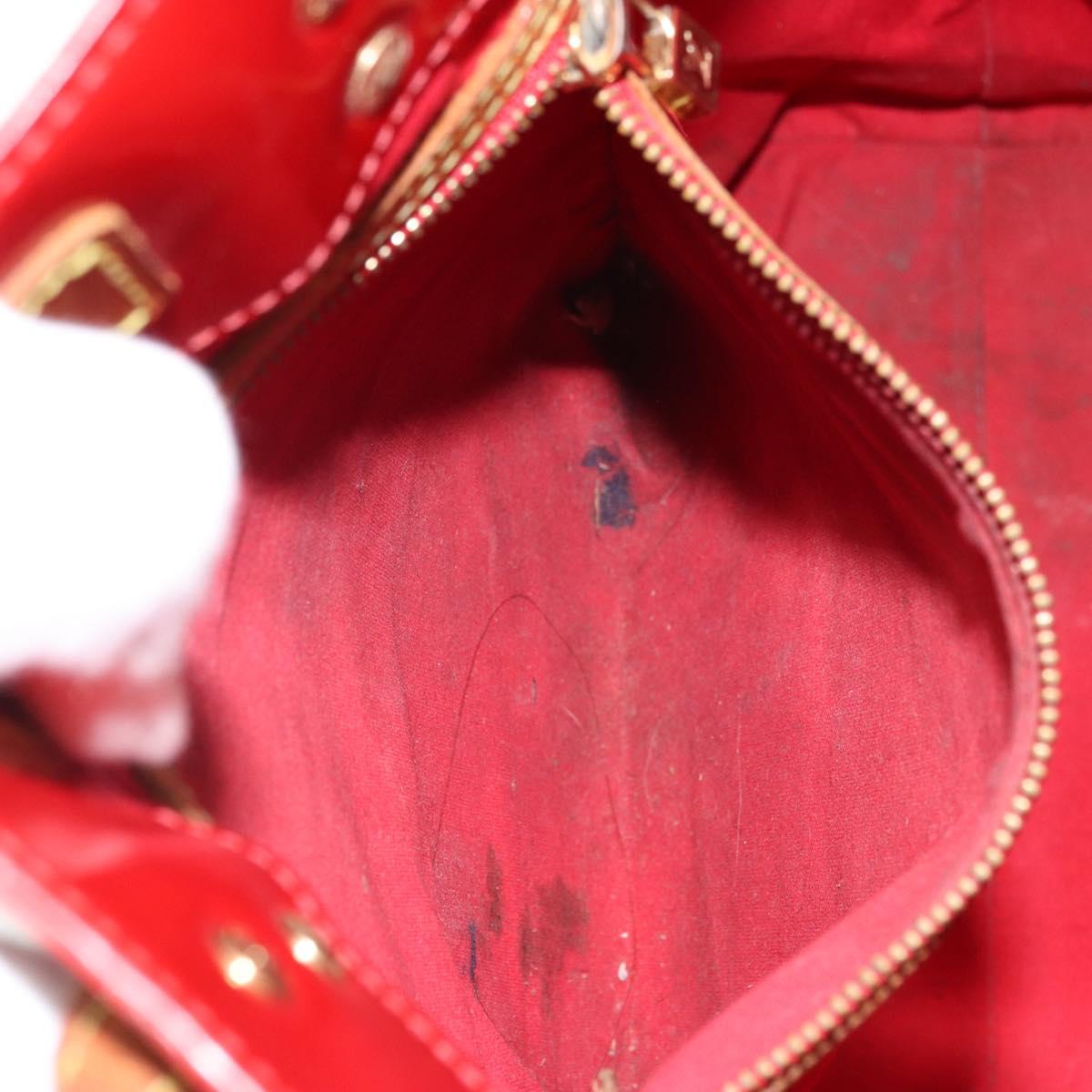 LOUIS VUITTON Monogram Vernis Reade MM Hand Bag Red Rouge M91086 LV Auth 162092