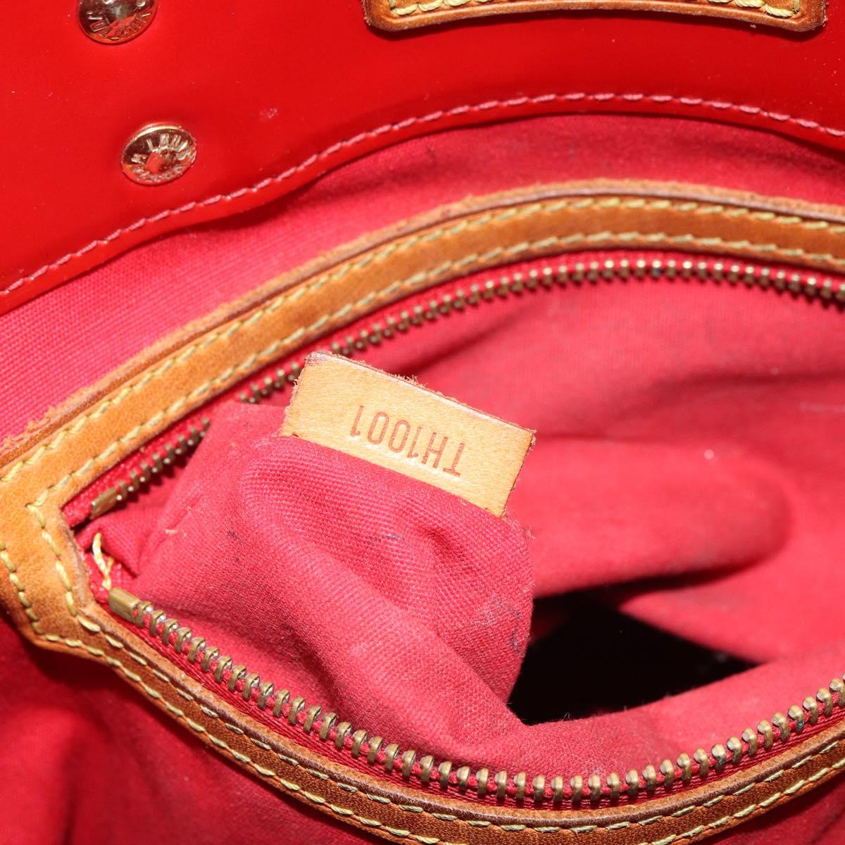 LOUIS VUITTON Monogram Vernis Reade MM Hand Bag Red Rouge M91086 LV Auth 162092