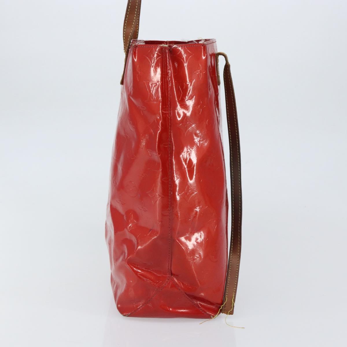 LOUIS VUITTON Monogram Vernis Reade MM Hand Bag Red Rouge M91086 LV Auth 162092