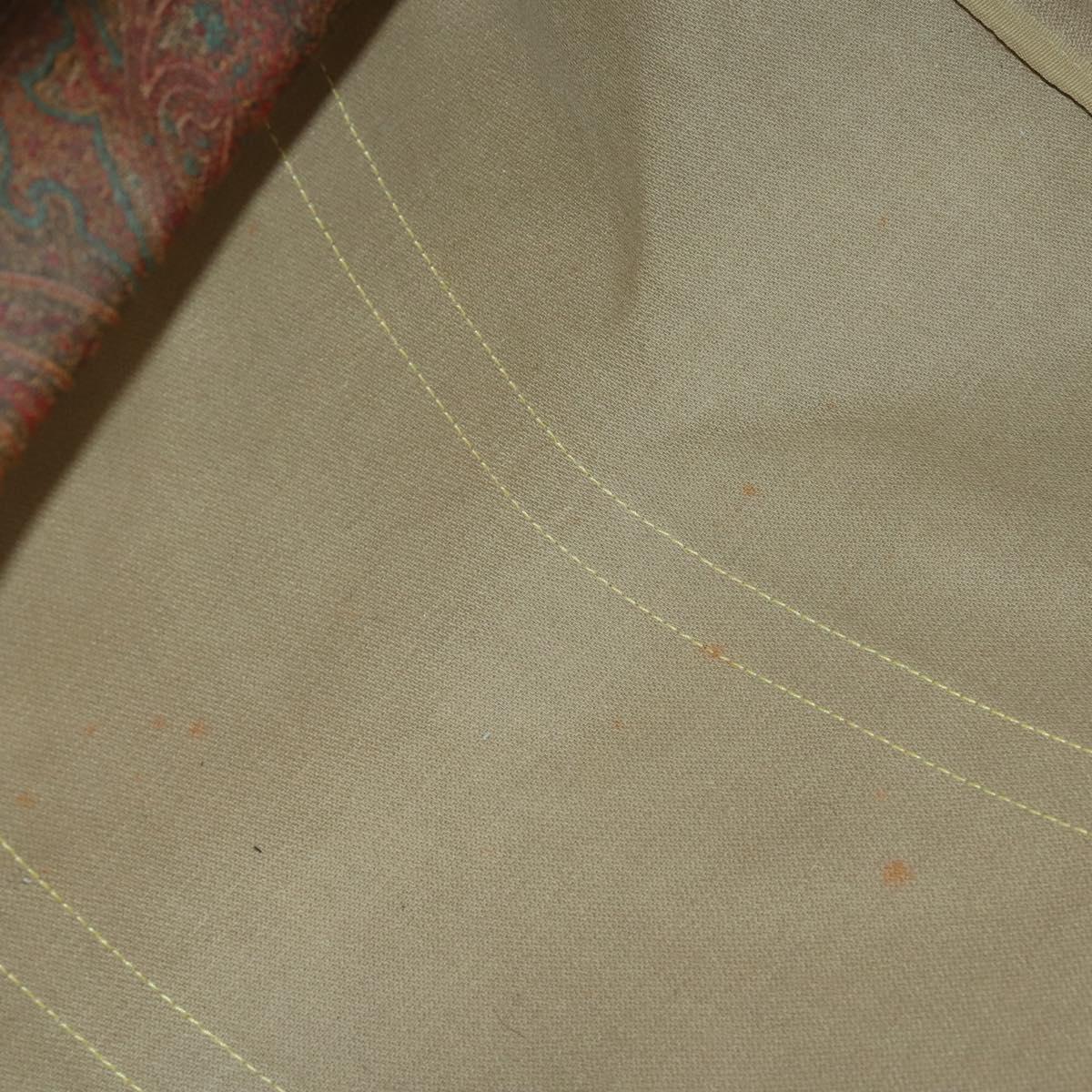 ETRO Paisley Boston Bag PVC Leather Brown Gold Auth 162094