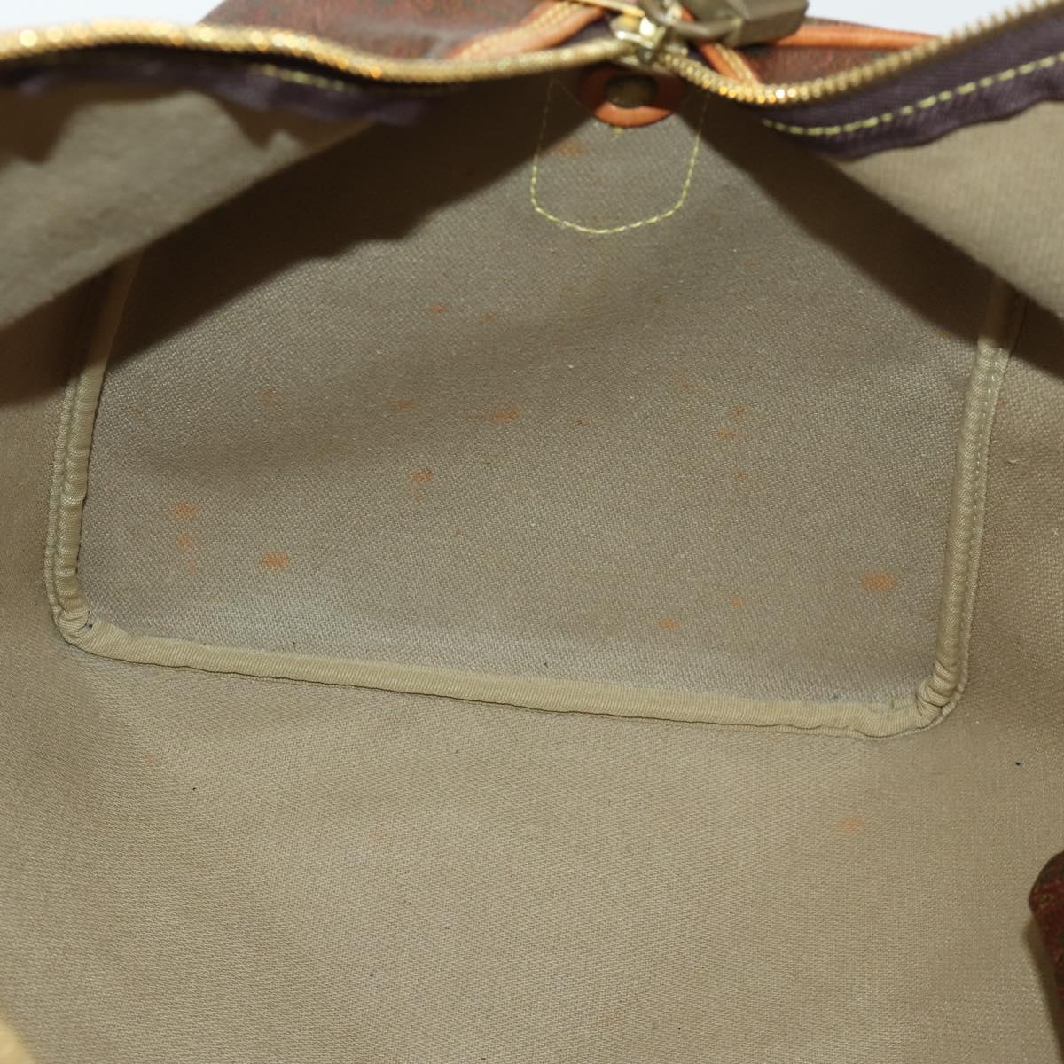 ETRO Paisley Boston Bag PVC Leather Brown Gold Auth 162094