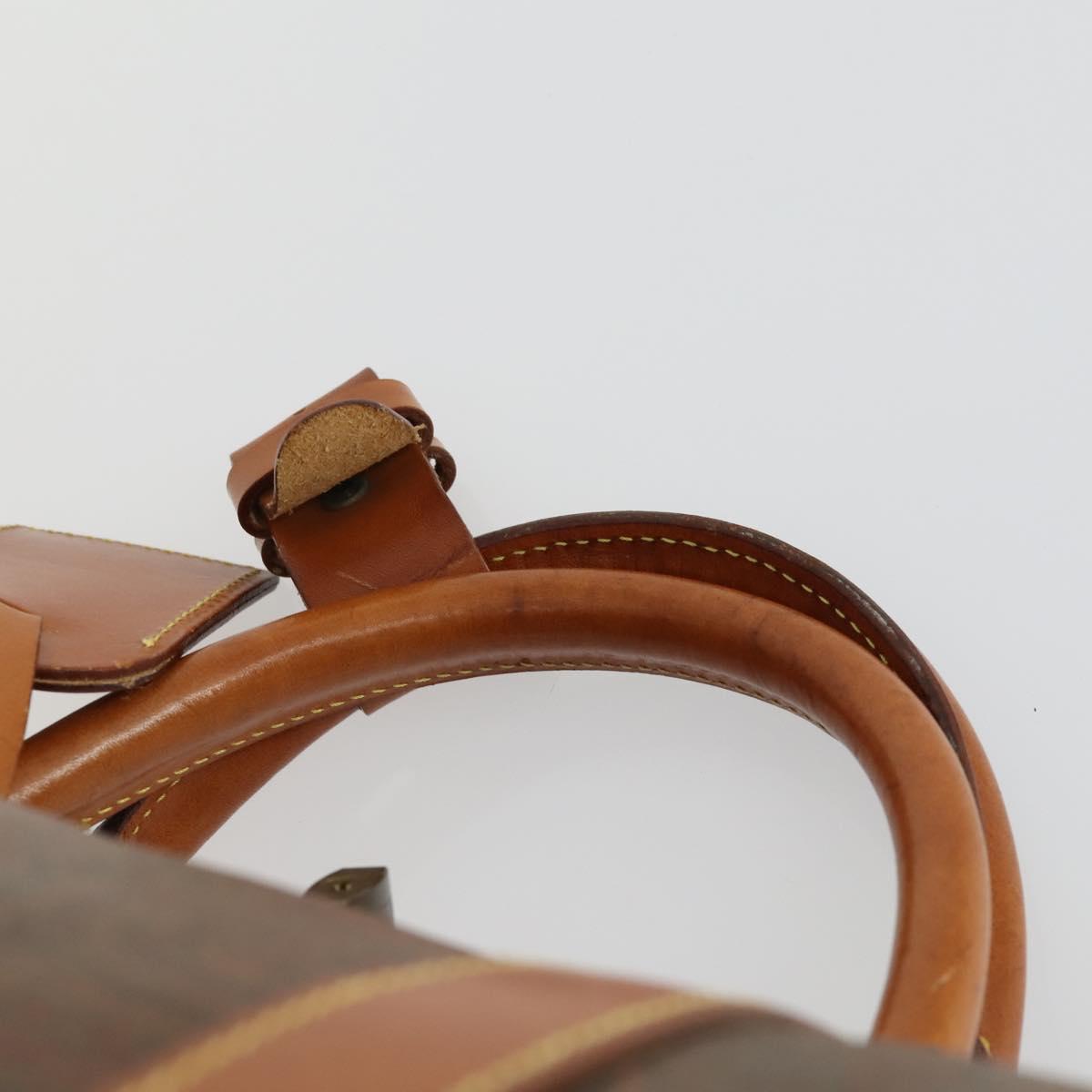 ETRO Paisley Boston Bag PVC Leather Brown Gold Auth 162094