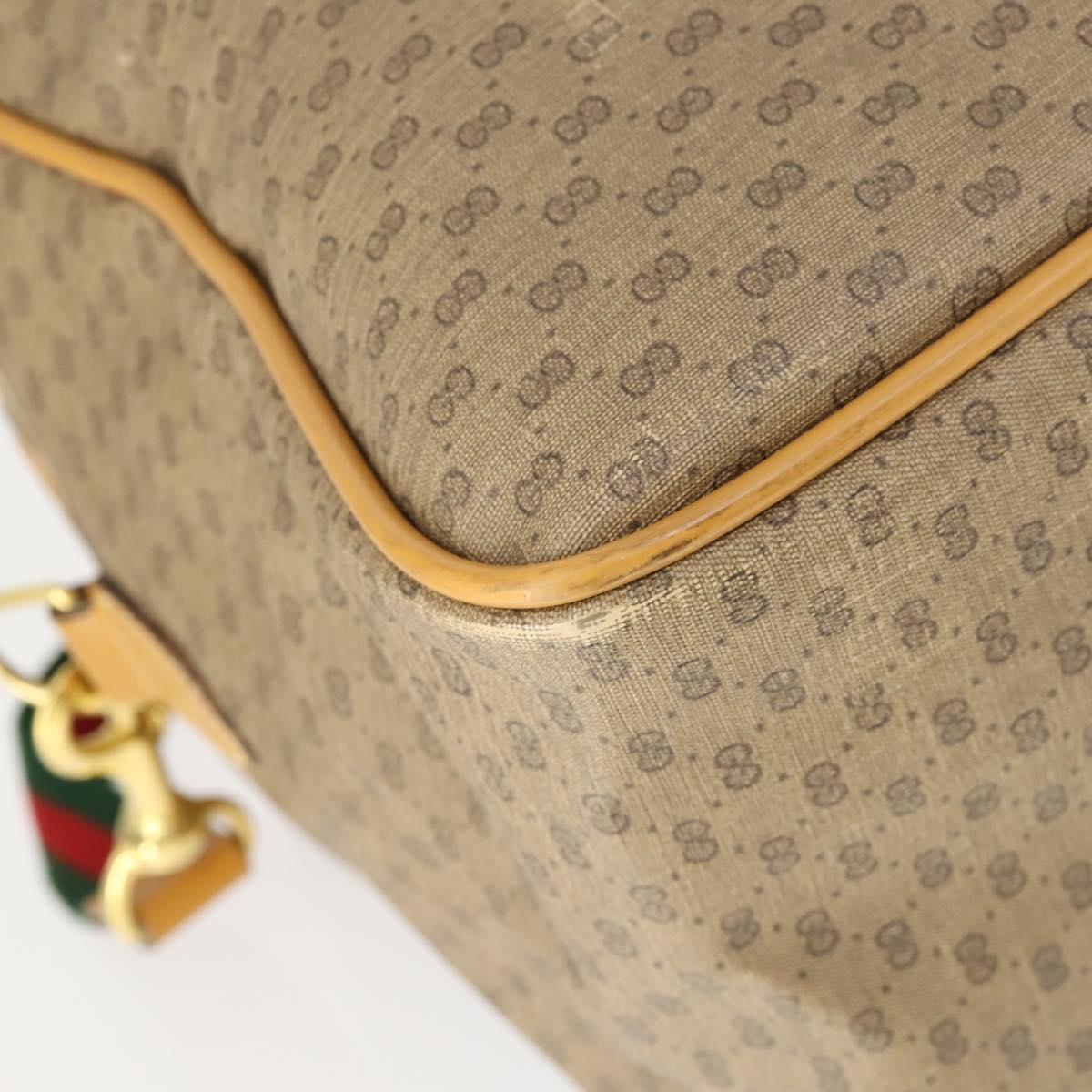 GUCCI Micro GG Supreme Web Sherry Line Bag PVC Beige 012 39 0291 Auth 162095