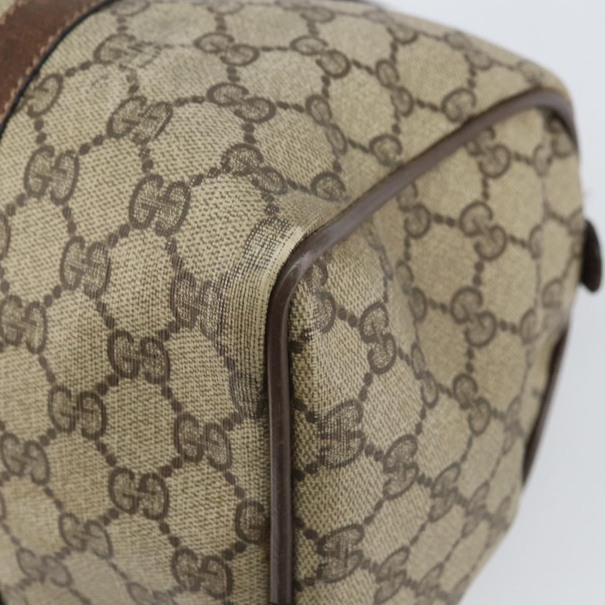 GUCCI GG Supreme Web Sherry Line Bag PVC Beige Gold 012 3842 33 39 Auth 162096