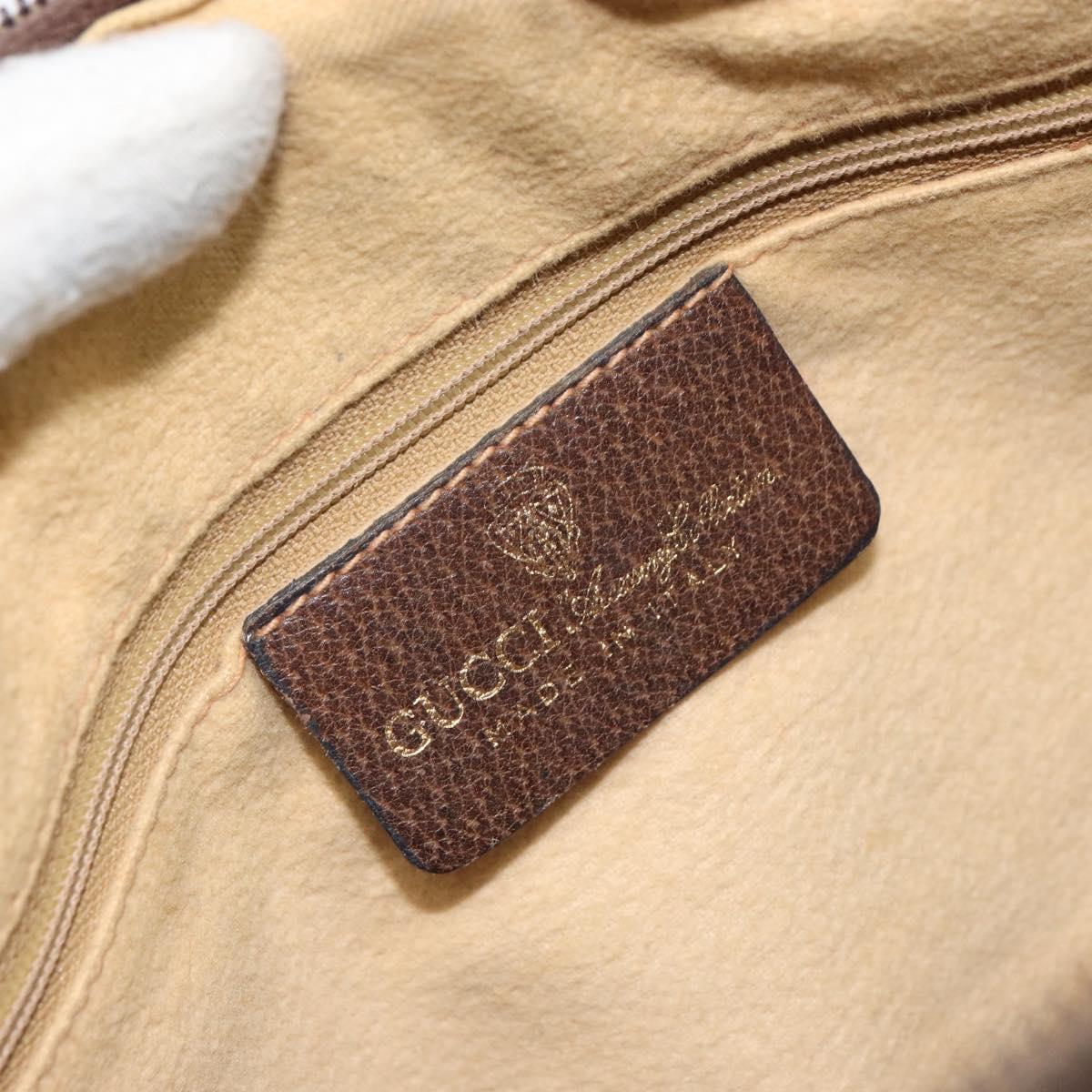 GUCCI GG Supreme Web Sherry Line Bag PVC Beige Gold 012 3842 33 39 Auth 162096