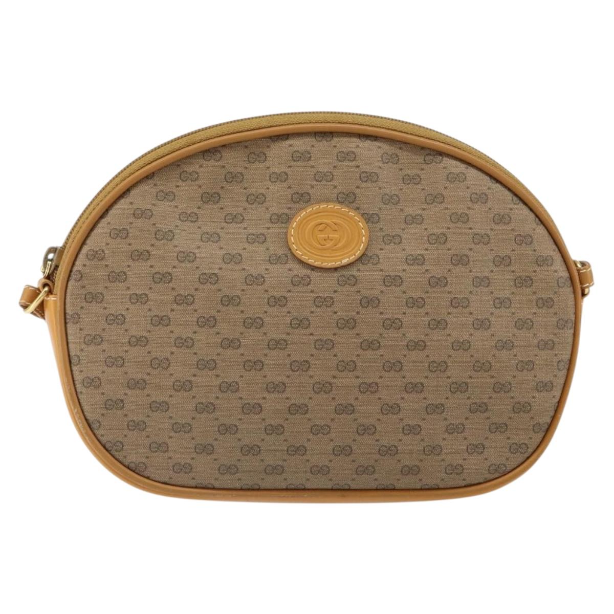 GUCCI Micro GG Supreme Shoulder Bag PVC Beige Gold 007 89 0094 Auth 162099