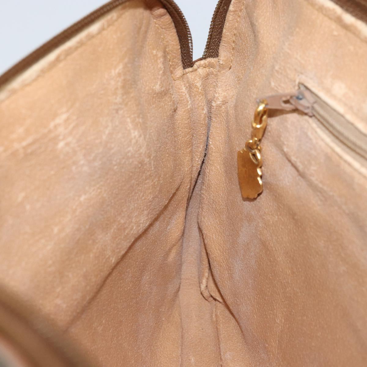 GUCCI GG Canvas Shoulder Bag Brown Gold Auth 162101