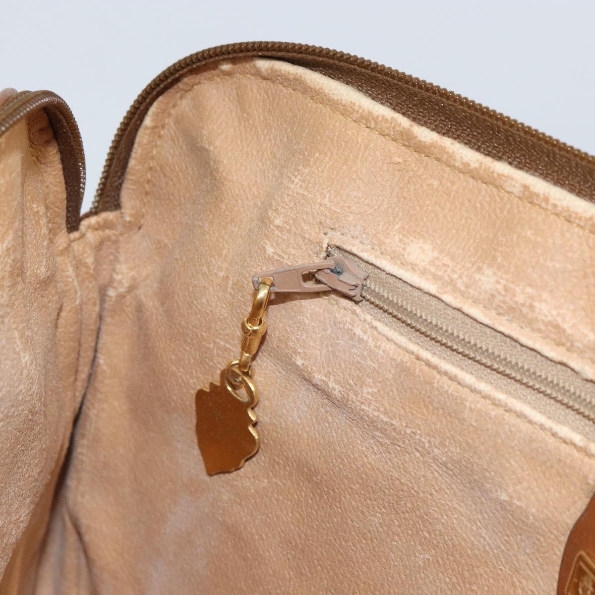 GUCCI GG Canvas Shoulder Bag Brown Gold Auth 162101