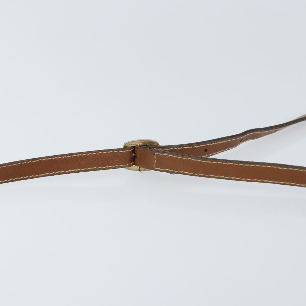 GUCCI GG Canvas Shoulder Bag Brown Gold Auth 162101