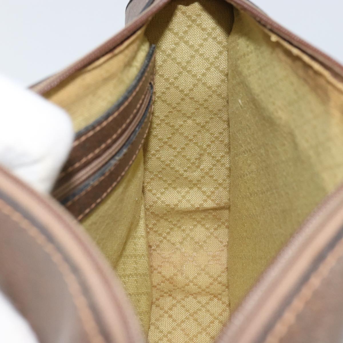 GUCCI GG Supreme Shoulder Bag PVC Beige Gold Auth 162102