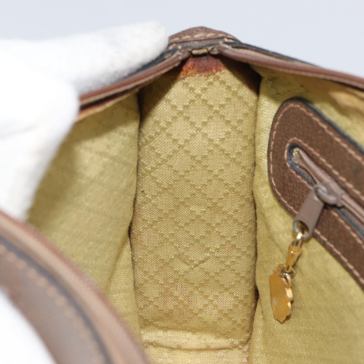 GUCCI GG Supreme Shoulder Bag PVC Beige Gold Auth 162102