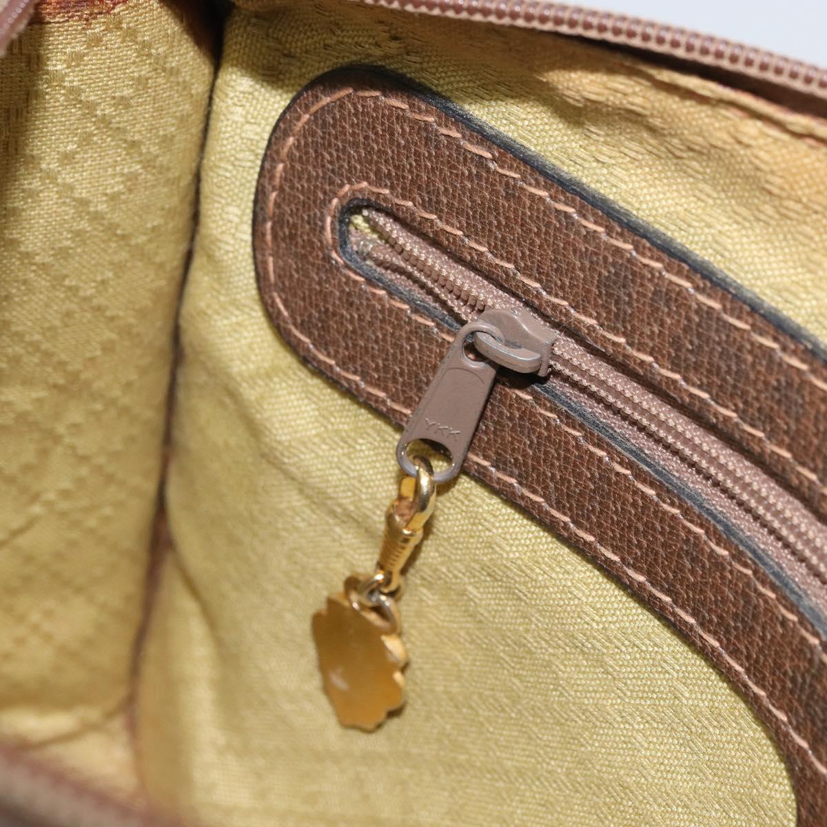 GUCCI GG Supreme Shoulder Bag PVC Beige Gold Auth 162102