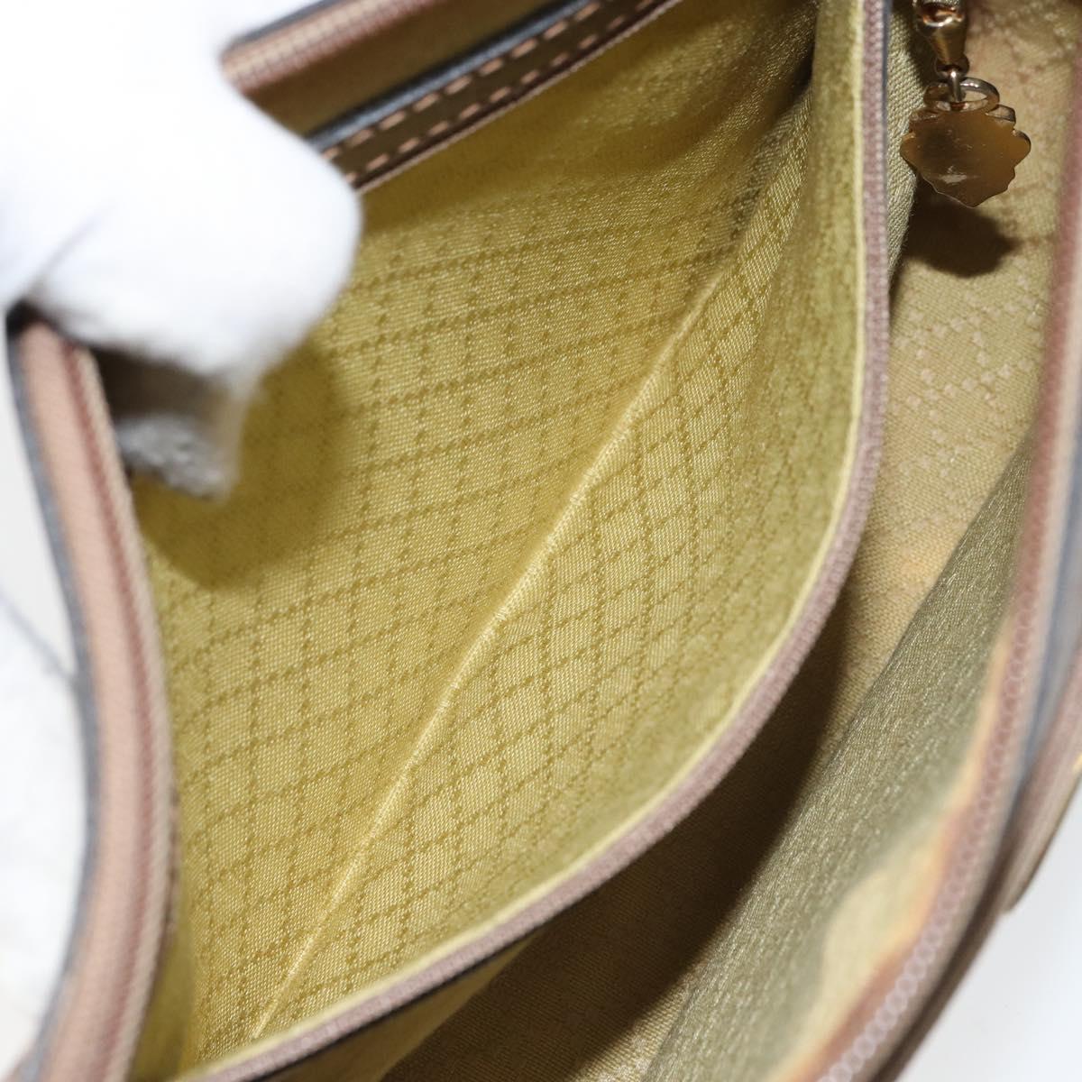 GUCCI GG Supreme Shoulder Bag PVC Beige Gold Auth 162102