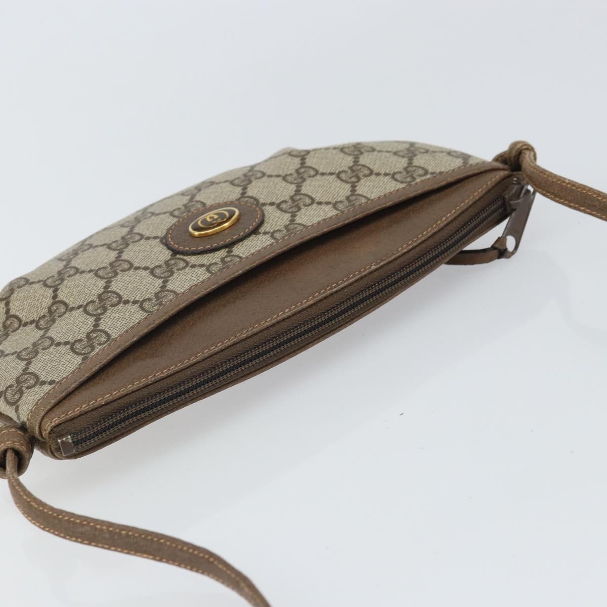 GUCCI GG Supreme Shoulder Bag PVC Beige Gold 904 02 020 Auth 162103