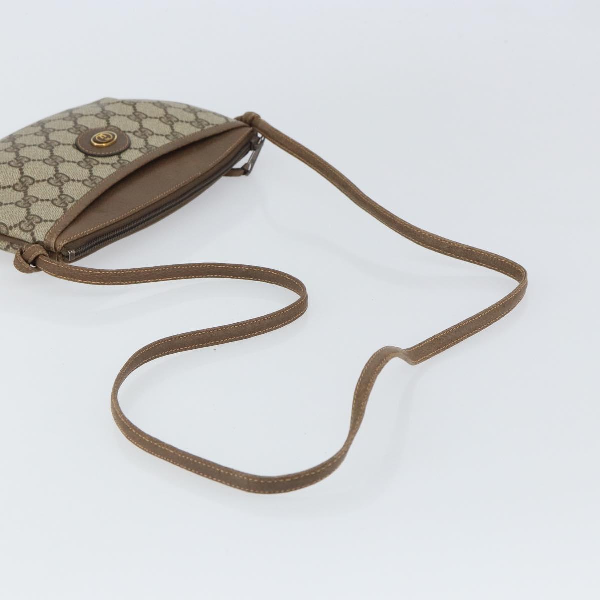GUCCI GG Supreme Shoulder Bag PVC Beige Gold 904 02 020 Auth 162103