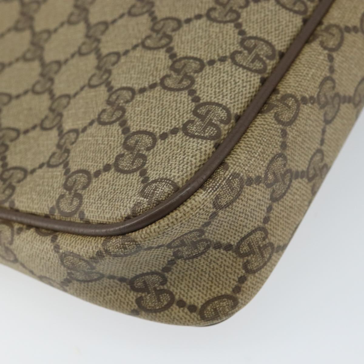 GUCCI GG Supreme Shoulder Bag PVC Beige Gold 56 02 068 Auth 162104