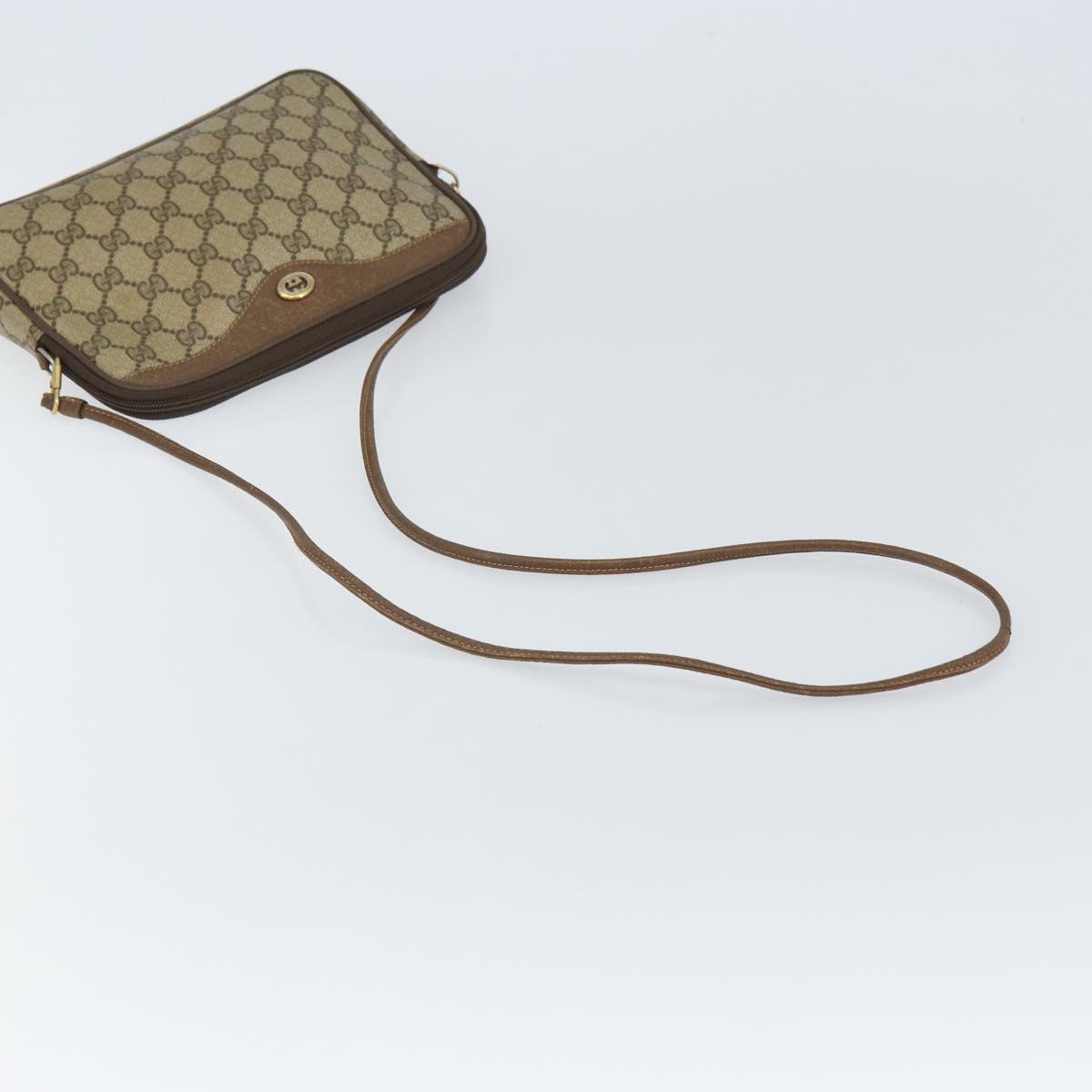 GUCCI GG Supreme Shoulder Bag PVC Beige Gold 56 02 068 Auth 162104