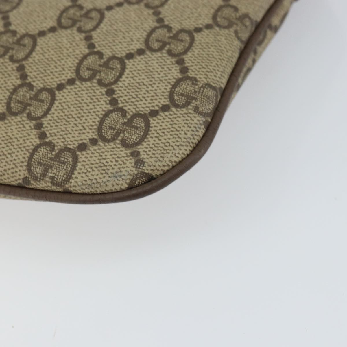 GUCCI GG Supreme Web Sherry Line Bag PVC Beige Gold 98 02 047 Auth 162105