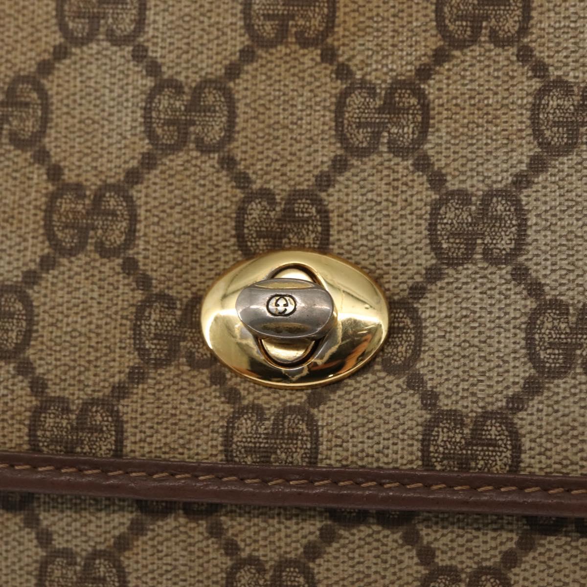 GUCCI GG Supreme Shoulder Bag PVC Beige Gold 004 115 6197 Auth 162108