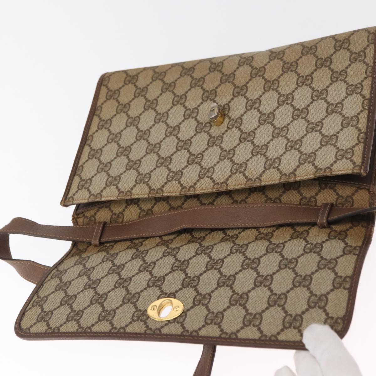 GUCCI GG Supreme Shoulder Bag PVC Beige Gold 004 115 6197 Auth 162108