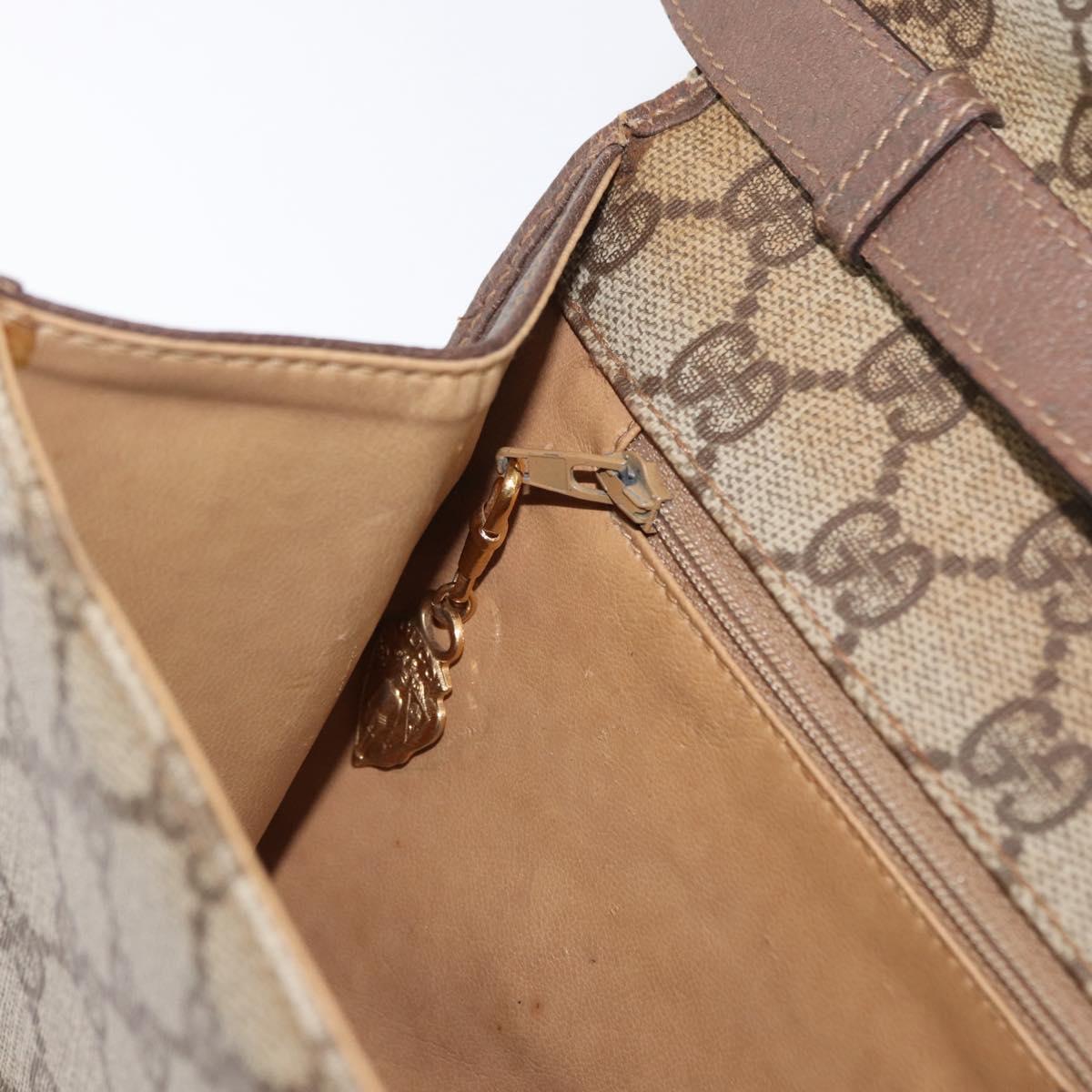 GUCCI GG Supreme Shoulder Bag PVC Beige Gold 004 115 6197 Auth 162108