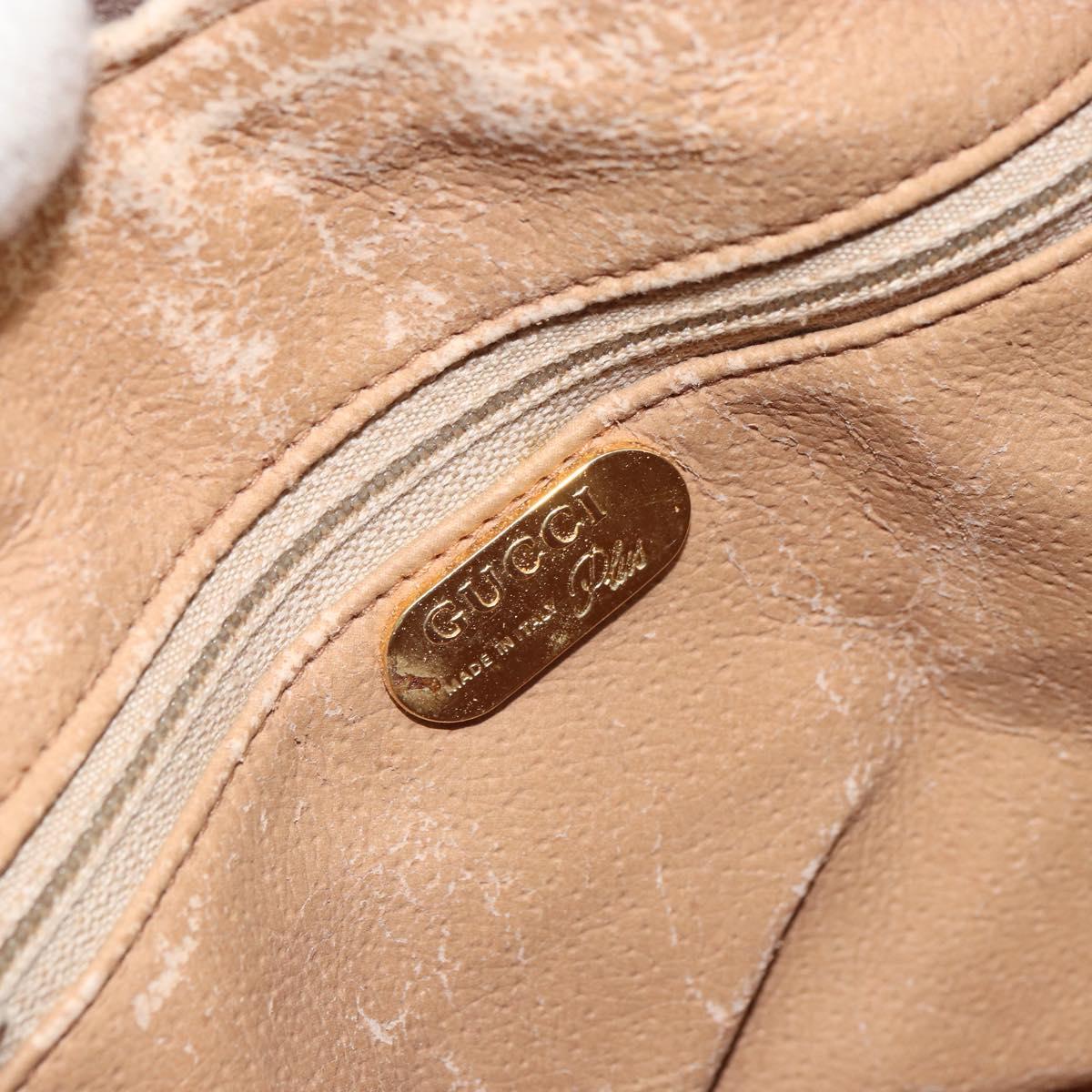 GUCCI GG Plus Supreme Shoulder Bag PVC Leather Beige Gold Auth 162109