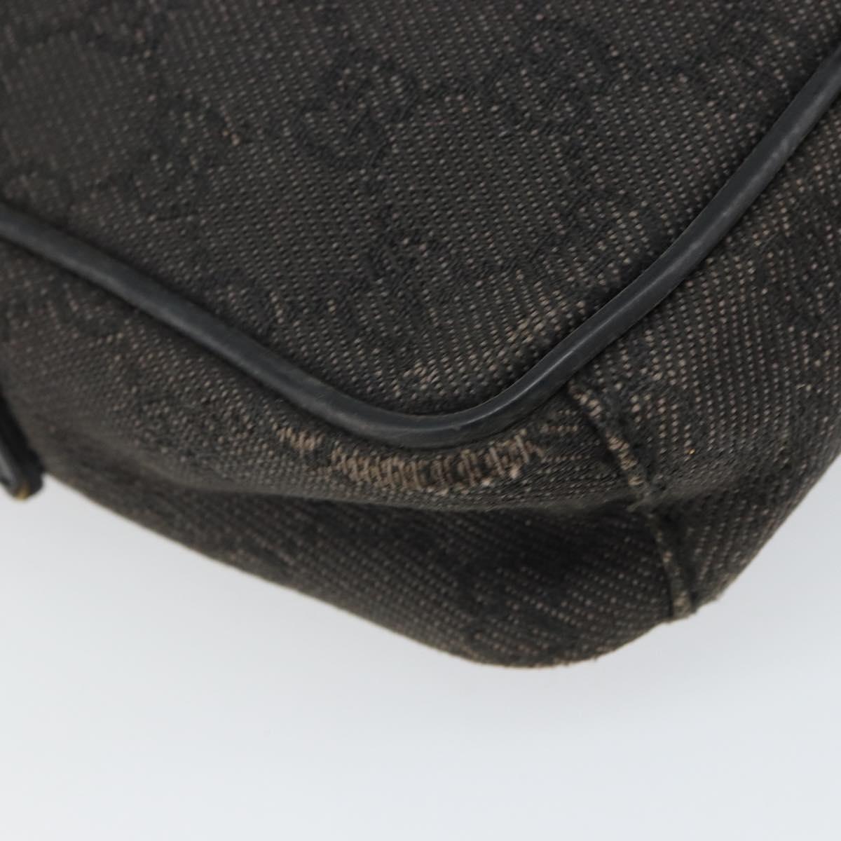 GUCCI GG Canvas Shoulder Bag Black Silver 101680 Auth 162111