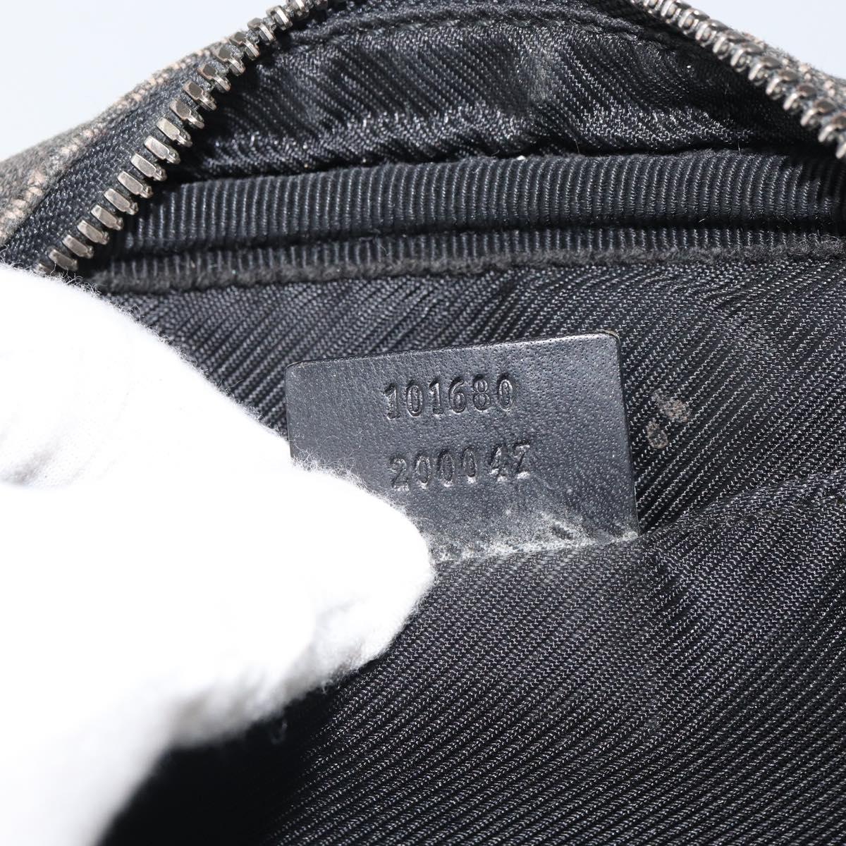 GUCCI GG Canvas Shoulder Bag Black Silver 101680 Auth 162111