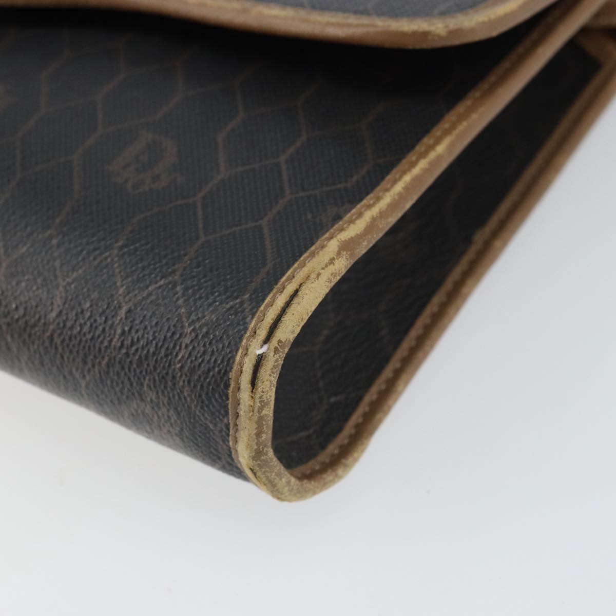 Christian Dior Honeycomb Canvas Shoulder Bag PVC Black Auth 162117